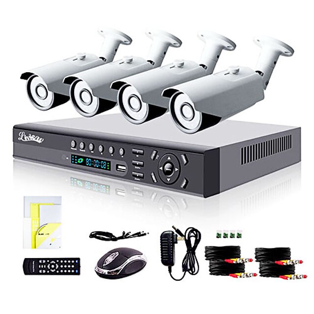  liview® 4ch hdmi 960h netværk dvr 900tvl udendørs dag / nat sikkerhed kamera system