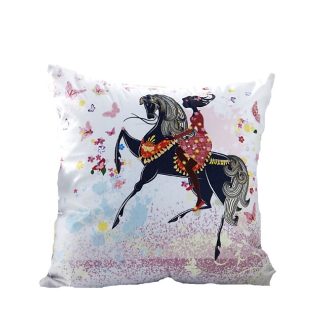  3D Design Print  Riding a horse Decorative Throw Pillow Case Cushion Cover for Sofa Home Decor Polyester Soft Material