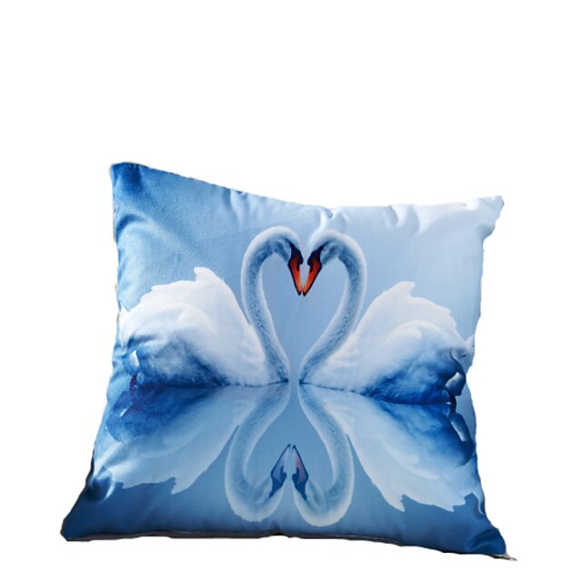  3D Design Print Swan Decorative Throw Pillow Case Cushion Cover for Sofa Home Decor Polyester Soft Material