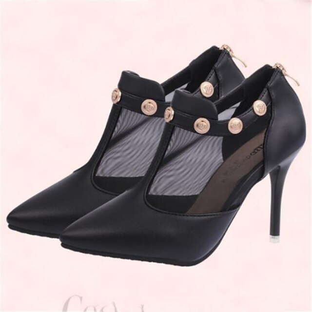  Women's Shoes Stiletto Heel Pointed Toe Heels Dress Black / Pink / White