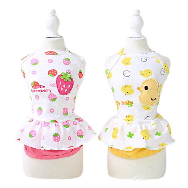  Dog Dress Pajamas Puppy Clothes Cartoon Casual / Daily Dog Clothes Puppy Clothes Dog Outfits Yellow Pink Costume for Girl and Boy Dog Cotton XS S M L XL