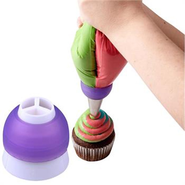  Icing Piping Bag Nozzle Converter Tri-color Cream Coupler Cake Decorating Tools