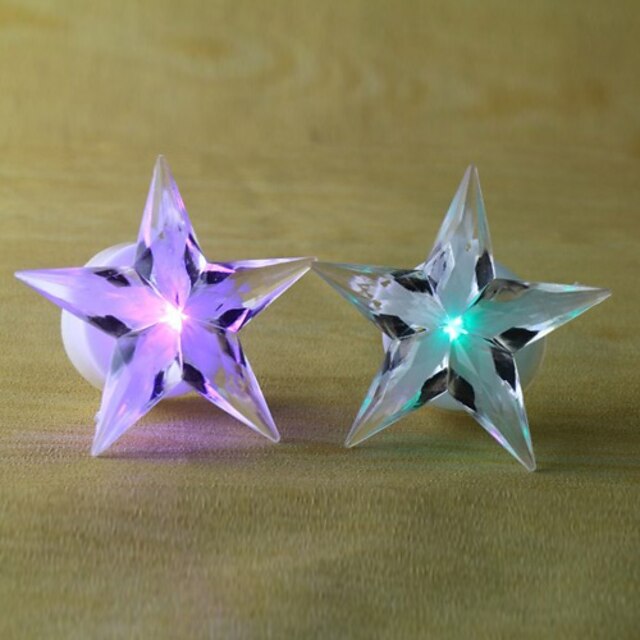  estrella de cinco puntas en forma de la novedad 7 cambiar el color de la decoración llevó la luz de la noche