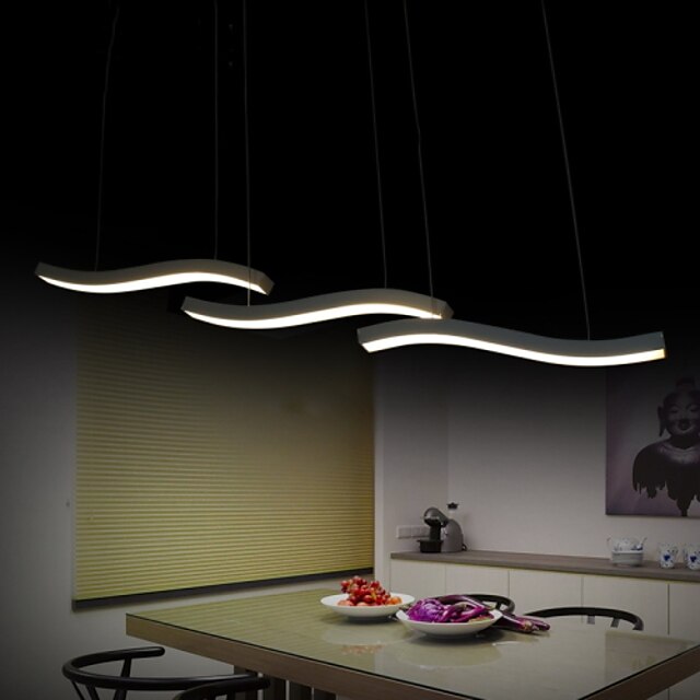  3 lumières 100 cm LED Lampe suspendue Métal Acrylique Finitions Peintes Moderne contemporain 110-120V 220-240V