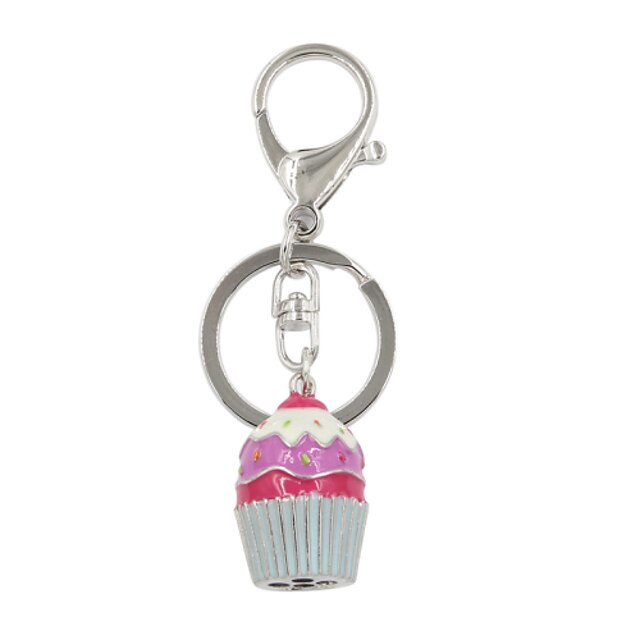  Fashion Cute Mixed Color Metal Cupcake Key Ring/. Handbag Accessory