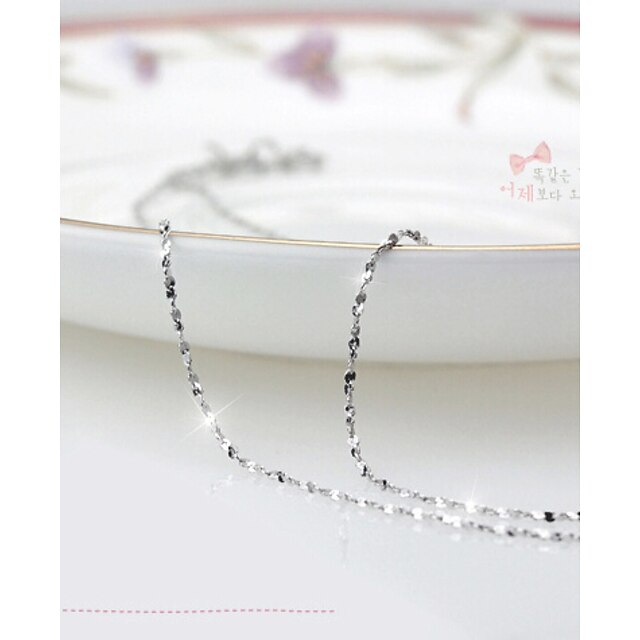  Women's Necklace Ladies Fashion Party Sterling Silver Platinum Plated Silver White Silver Necklace Jewelry For Daily
