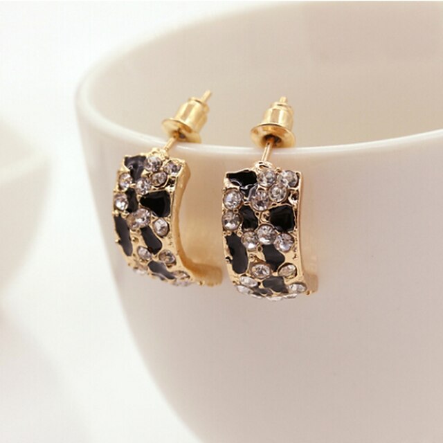  Women's Stud Earrings Ladies Fashion Rhinestone Earrings Jewelry Gold For Daily