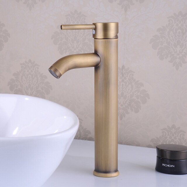  Traditional Centerset Ceramic Valve Single Handle One Hole Antique Brass, Bathroom Sink Faucet
