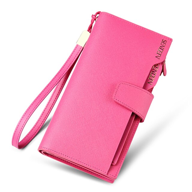  Women Cowhide Bi-fold Clutch / Evening Bag / Card & ID Holder / Wristlet / Mobile Phone Bag / Business Card Holder