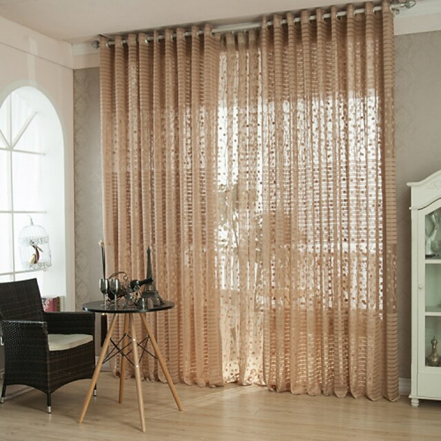  ren gardiner nyanser to paneler stue solid farget stripe kurve polyester hul ut