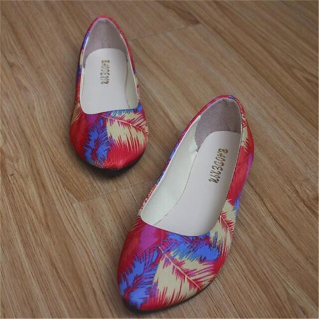  Women's Shoes Flat Heel Round Toe Flats Dress / Casual Black / Blue / Red