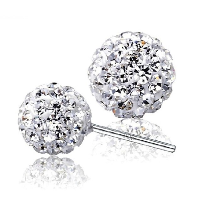  Women's Diamond Cubic Zirconia tiny diamond Stud Earrings Beads Ladies Sterling Silver Zircon Silver Earrings Jewelry Silver For Wedding Party Daily Casual Sports Masquerade