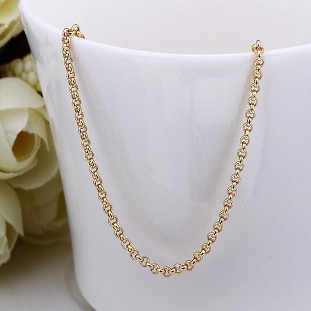 Damen Ketten Fuchsschwanzkette damas Dubai 18 karat vergoldet Gelbgold Gold Modische Halsketten Schmuck Für