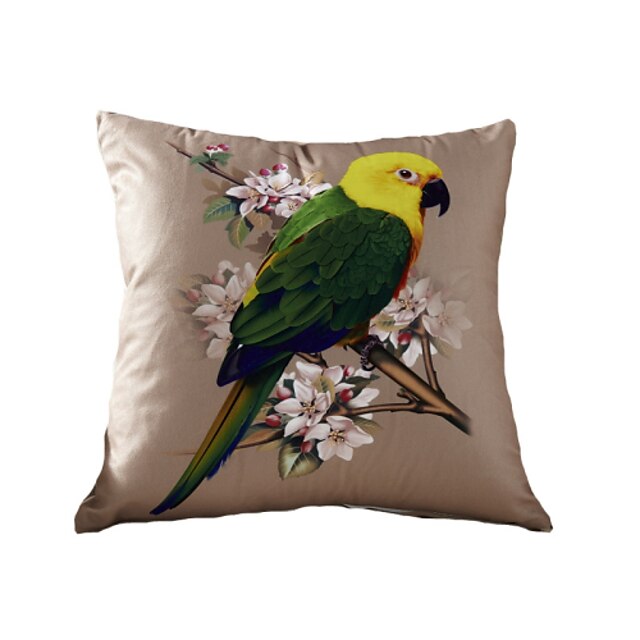  3D Design Print One Parrots Birds Decorative Throw Pillow Case Cushion Cover for Sofa Home Decor Polyester Soft Material