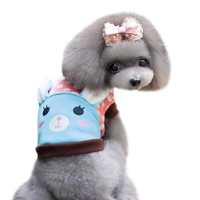  Koira T-paita Polka Dot Eläin Muoti Koiran vaatteet Sininen Pinkki Asu Puuvilla XS S L XL