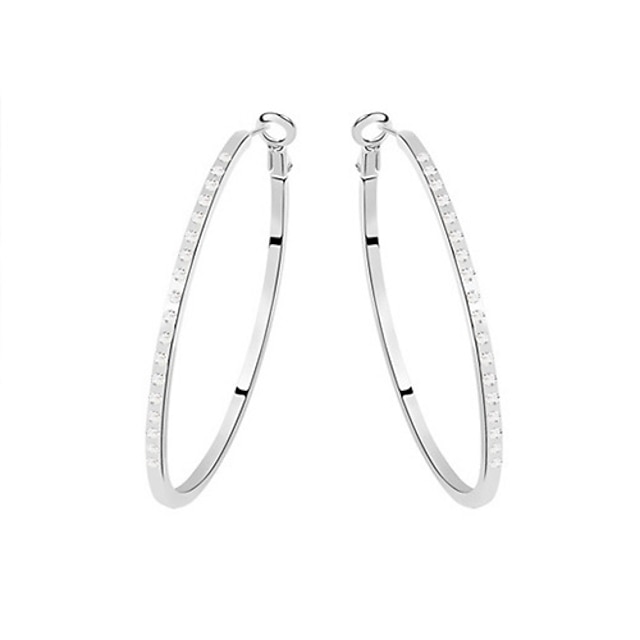  Earring Hoop Earrings Jewelry Women Alloy / Rhinestone 1set Black / White