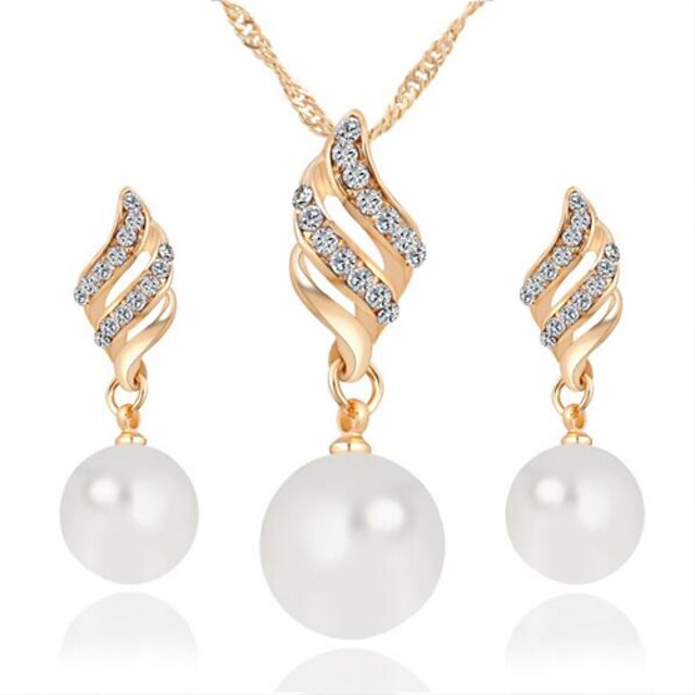  Pentru femei Diamant sintetic Seturi de bijuterii Colier / cercei femei Perle cercei Bijuterii Auriu / Argintiu Pentru Nuntă Petrecere Zilnic Casual