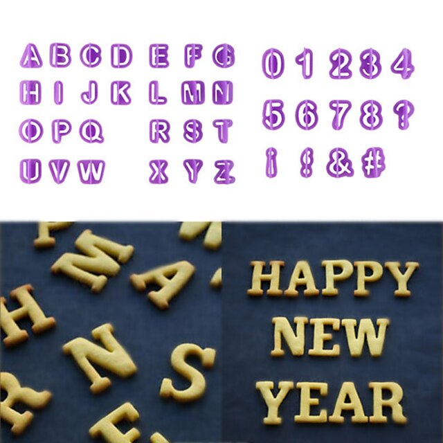  40pcs Alphabet Letter Number Fondant Silicone Cake Mold Cookie