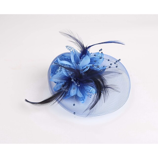  Feather / Fabric / Net Fascinators with 1 Wedding / Special Occasion / Casual Headpiece