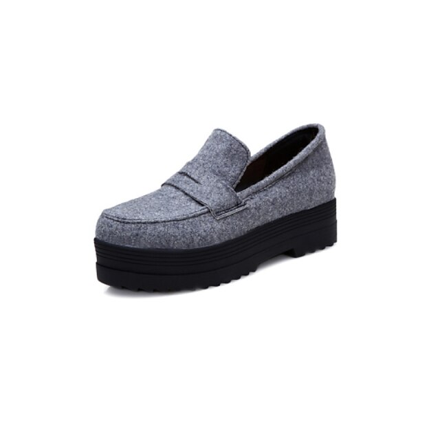  Women's Shoes Canvas Platform Platform / Creepers / Round Toe Loafers Outdoor / Dress / Casual Gray