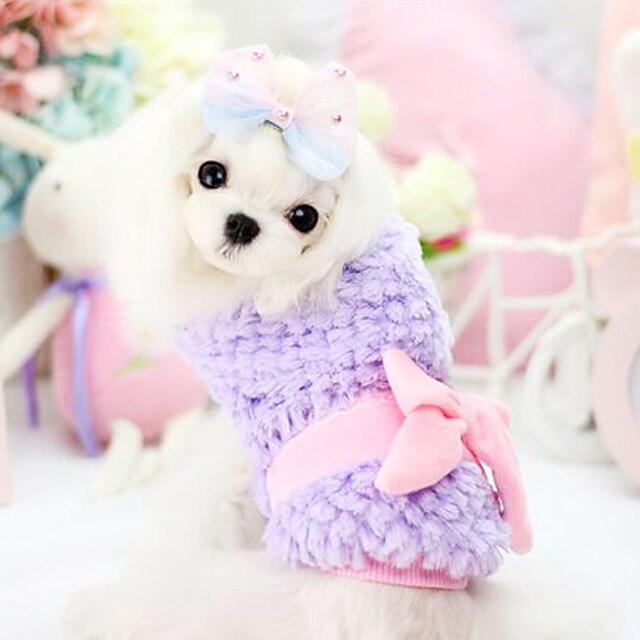  Dog Shirt / T-Shirt Puppy Clothes Fashion Winter Dog Clothes Puppy Clothes Dog Outfits Breathable Purple Yellow Pink Costume for Girl and Boy Dog Cotton XS S M L XL