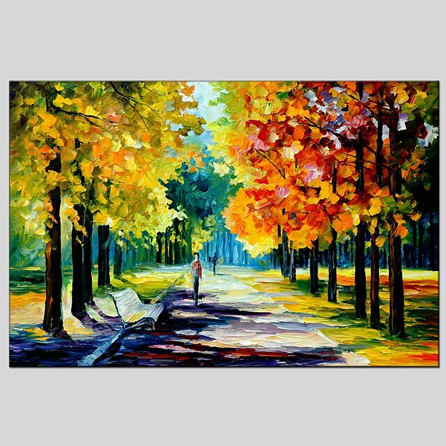  Oil Painting Hand Painted - Abstract Landscape Classic / Realism / Pastoral Canvas