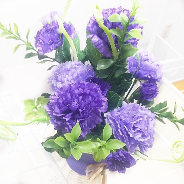  Artificial Flowers 1 Branch Pastoral Style Lilac Tabletop Flower