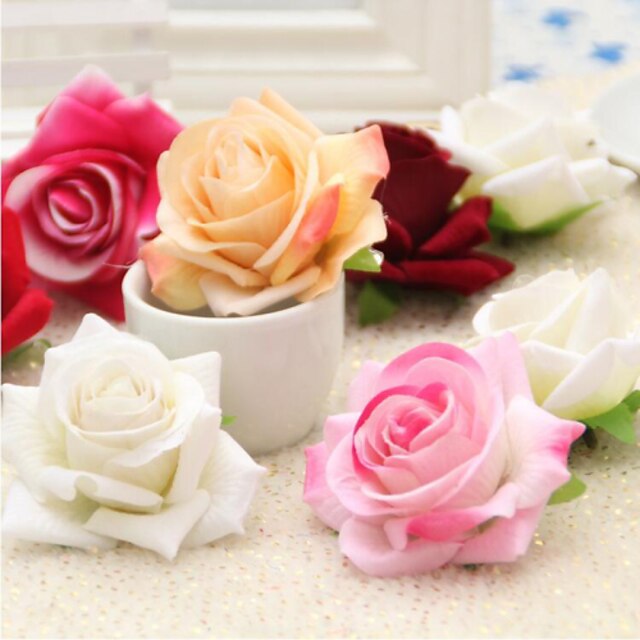  Artificial Flowers 1 Branch Pastoral Style Roses Tabletop Flower