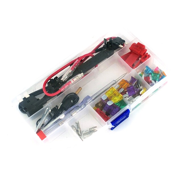  12v Car Add-a-circuit blade Fuse TAP Adapter ATM APS ATT Blade Fuse Holder,30pcs fuse,fuse puller,wire clamp,wire ribbon