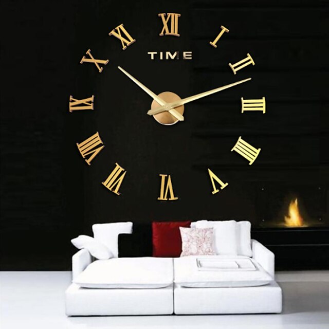  Oversized Metal Electroplate Home Decor DIY Round Wall Clock 120*120cm