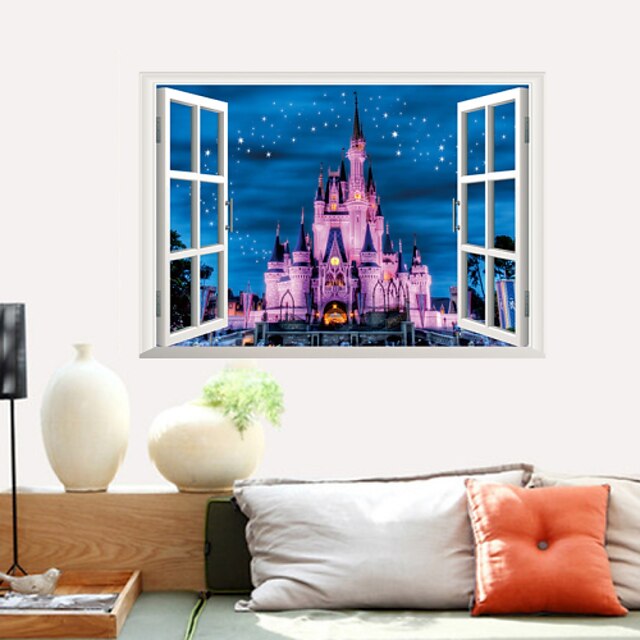  Decorative Wall Stickers - 3D Wall Stickers Landscape Romance Fashion Shapes 3D Transportation Architecture Holiday Cartoon Fantasy