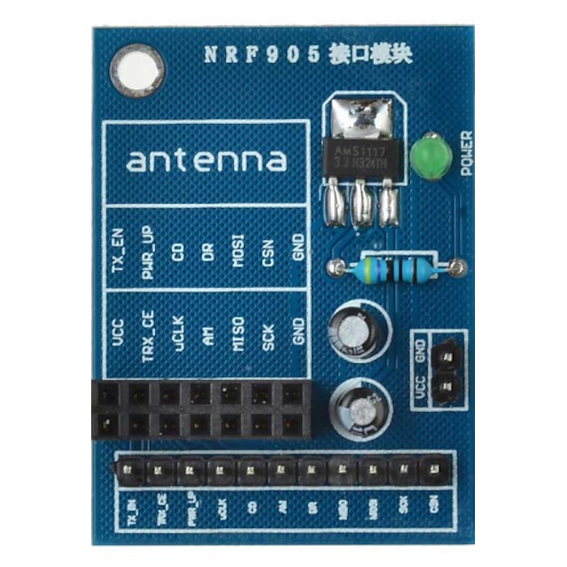  NRF905 Wireless Module Socket Adapter Plate Board for Arduino+ Raspberry Pi - Blue