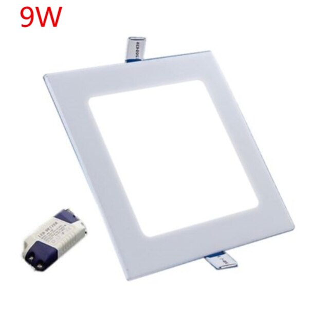  1pc 9W Square LED Panel Light 45leds Warm/Cool White Color Recessed Panel Lighting Ultra thin Down Light for Hotel AC85-265V