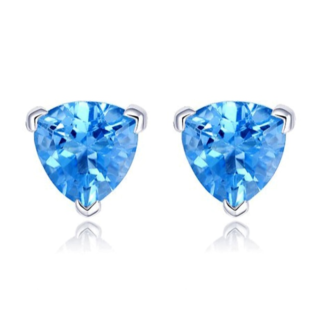  Tropfen-Ohrringe versilbert Imitation Diamant Blau Schmuck Hochzeit Party Alltag Normal 2 Stück
