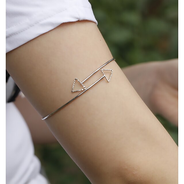  Armband Bracelet Ladies Simple Unique Design Unisex Body Jewelry For Party Birthday Hollow Out Alloy Arrow Gold Silver 1pc
