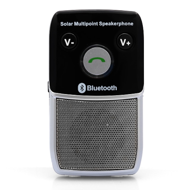  Solar Hands-Free Bluetooth 4.1 Car Kit Speaker Phone Auto Voice Prompt