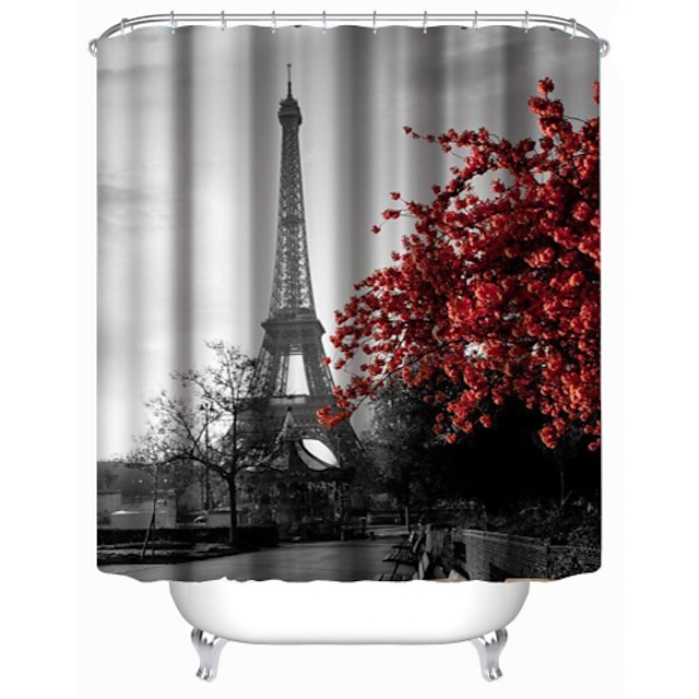  Modern Eiffel Tower Shower Curtains W71