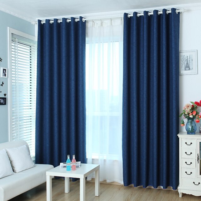  2 Panels Window Curtain Window Treatments Room Darkening Grommet Rod Pocket Blue for Kids Children Bedroom Living Room