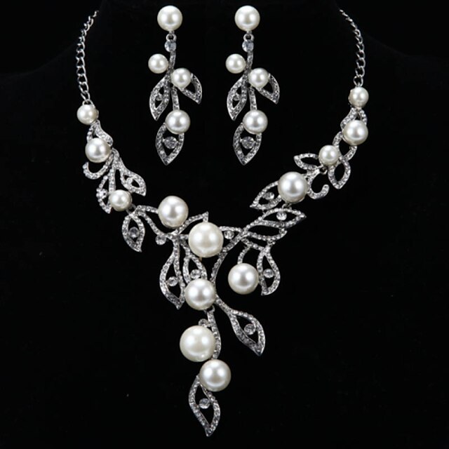  Flower style Women's Cubic Zirconia/Alloy/Imitation Pearl Wedding/Party Jewelry Set With