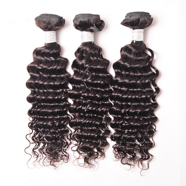  3pcs lot 8 26 unprocessed brazilian virgin hair natural black color afro deep curly human hair weave