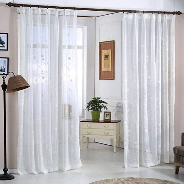  Sheer Curtains Shades Living Room Polyester Jacquard