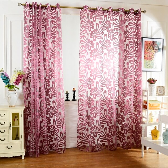  Regional Sheer Curtains Shades Um Painel Sala de Estar   Curtains