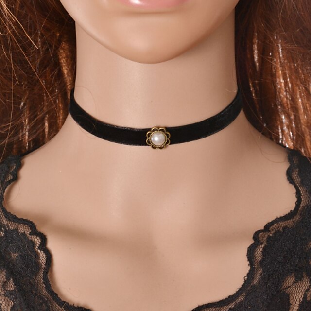  Women's Choker Necklace Torque Gothic Jewelry Tattoo Style Fashion Lace Fabric Black Necklace Jewelry For Wedding Party Daily Casual / Tattoo Choker Necklace