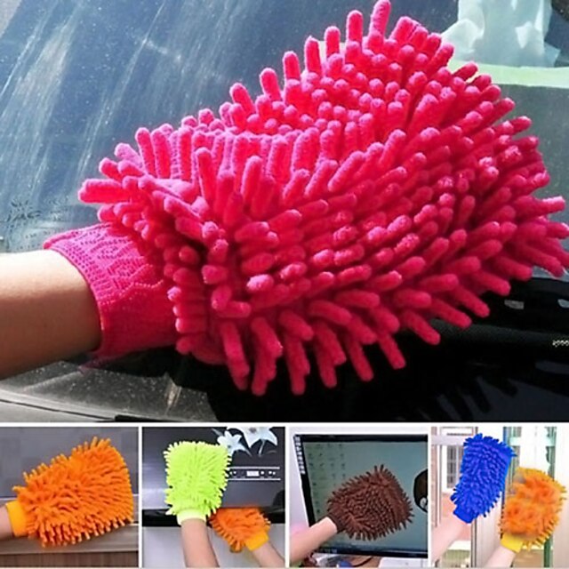  Duplex Microfiber Window Washing Home Cleaning Cloth Duster Towel Glove(Random Color)
