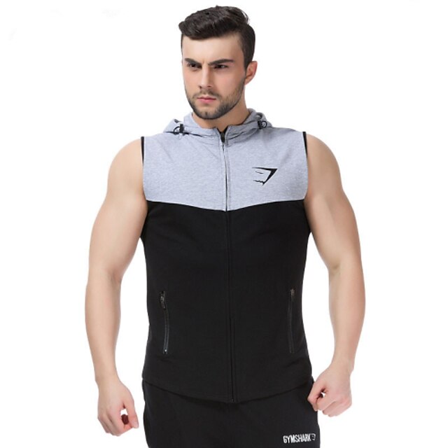  Men's Outdoor Thermal / Warm Breathable Moisture Permeability Sweatshirt Tracksuit Top Cotton Terylene Sleeveless Exercise & Fitness, Racing, Leisure Sports