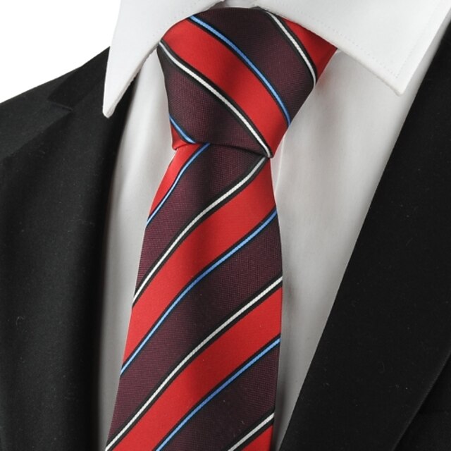  New Striped Red Mens Tie Formal Suits Necktie Party Wedding Holiday Gift KT1080