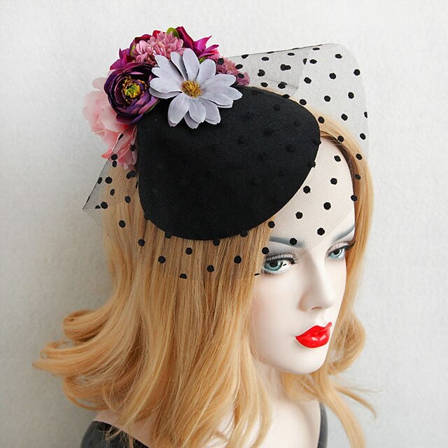  imitație de perle de dantelă țesături pălărie stil clasic feminin