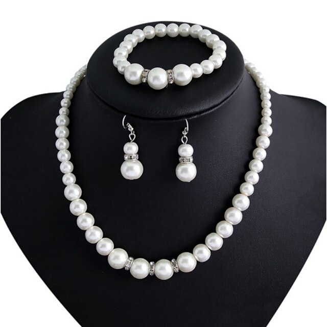  Women's Jewelry Set Earrings Jewelry White For Party Anniversary Engagement / Necklace