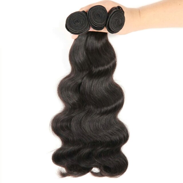  3 csomag Hajszövés Brazil haj Hullámos Human Hair Extensions Emberi haj 300 g Az emberi haj sző Teljes fejkészlet / 8A