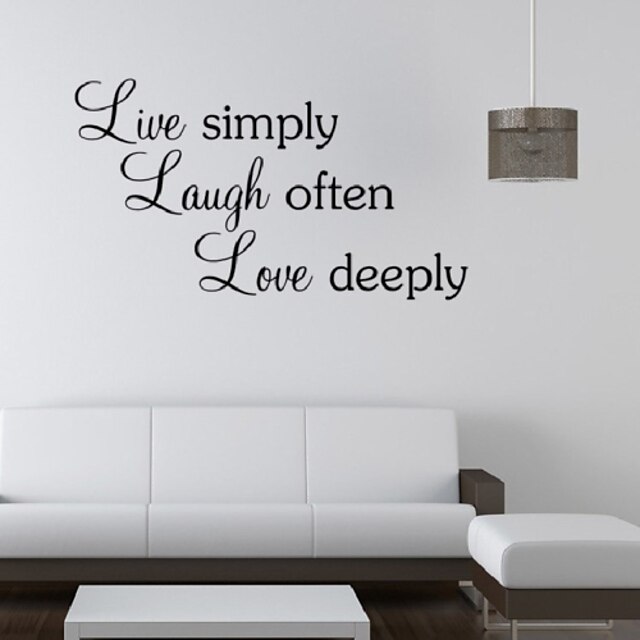  Live Simply Wall Stickers Removable Decorative Creative Home Decals Adesivo De Parede Wallpapers